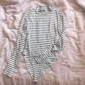 long sleeve striped bodysuit